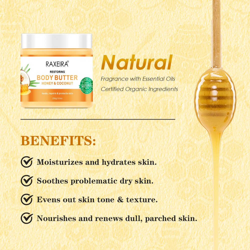 Private Label Body Lotion Cream Nourishing Revitalizing Aloe Vera Manuka Honey Coconut Oil Body Butter Lotion Cream