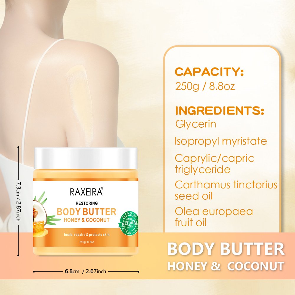 Private Label Body Lotion Cream Nourishing Revitalizing Aloe Vera Manuka Honey Coconut Oil Body Butter Lotion Cream