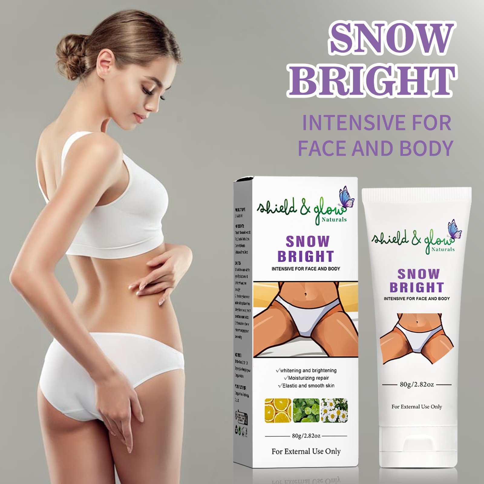 Private Label Face Body 7days Whitening Snow Bright Cream Whitening Fastest Bright Private Parts Strongest Whitening Cream