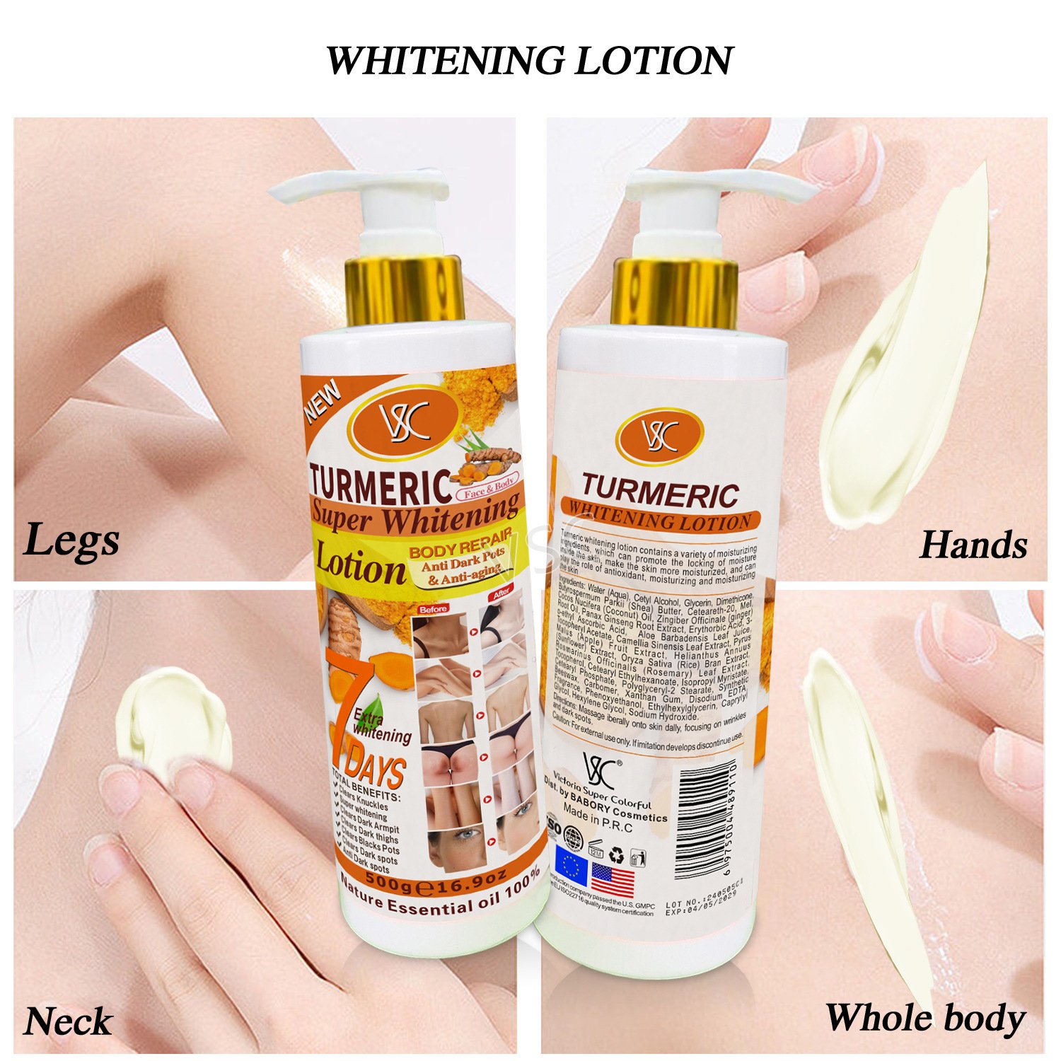 Hot Sale Turmeric Body Lotion Moisturizing Lotion Brightening And Moisturizing Skin Nourishing And Firming Massage Lotion