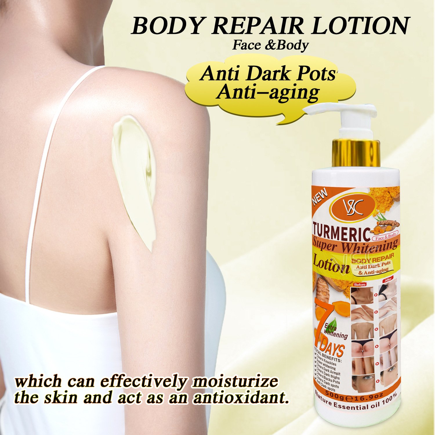 Hot Sale Turmeric Body Lotion Moisturizing Lotion Brightening And Moisturizing Skin Nourishing And Firming Massage Lotion