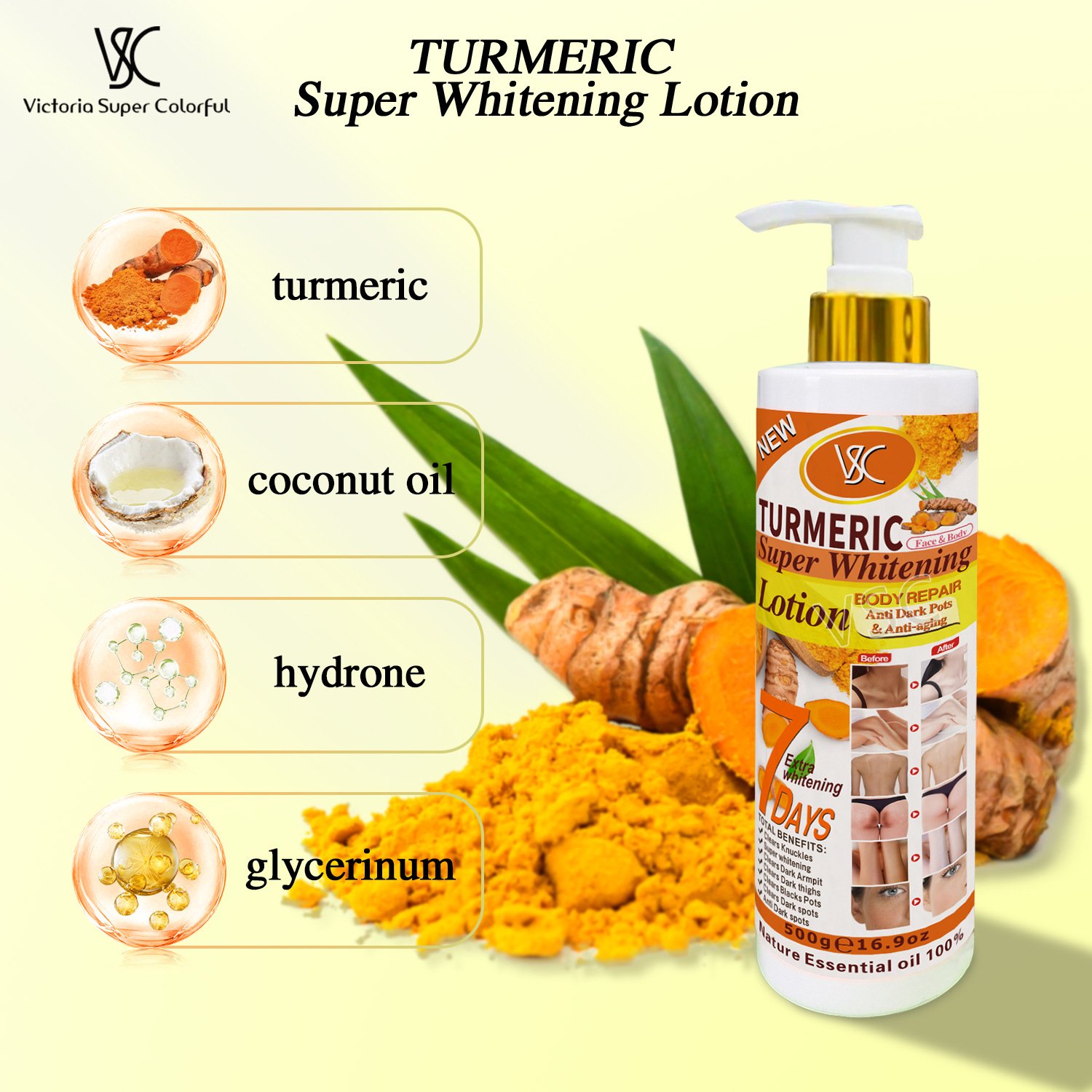 Hot Sale Turmeric Body Lotion Moisturizing Lotion Brightening And Moisturizing Skin Nourishing And Firming Massage Lotion
