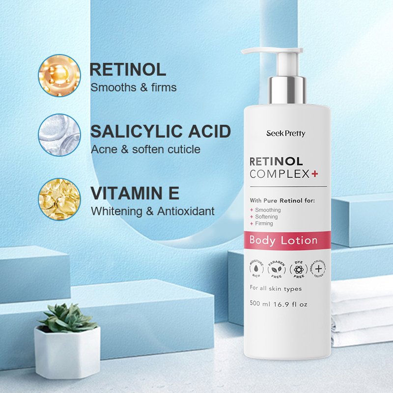 Custom Private Label Organic Retinol Moisturizer Bodi Lotion Cream Moisturizing Milk Body Lotion For Men Women