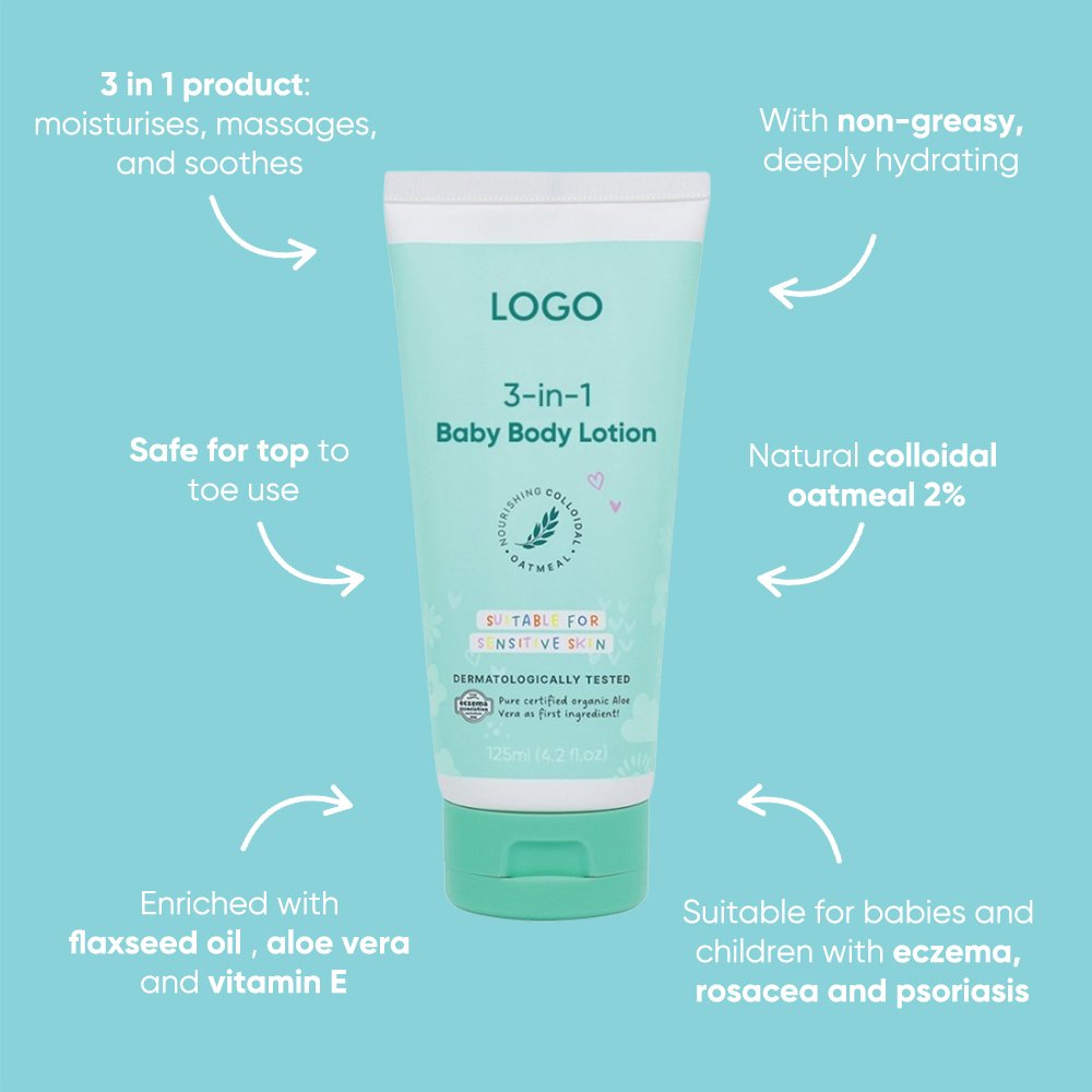 Natural Organic Ocolloidal Oatmeal Lightweight Hydrating Moisturizing Non Sticky Hypoallergenic Baby Baby Body Lotion