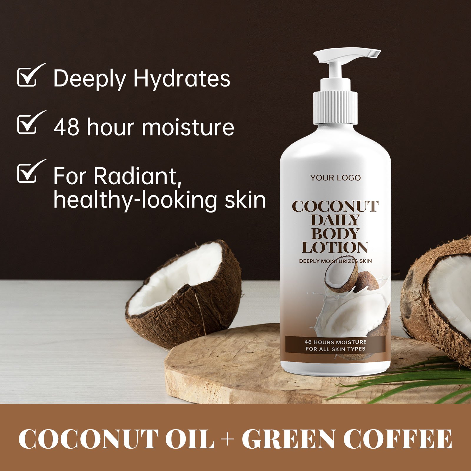 OEM Organic Lighten Skin No Side Effects Women White Whitening Coconut Body Lotion For Men