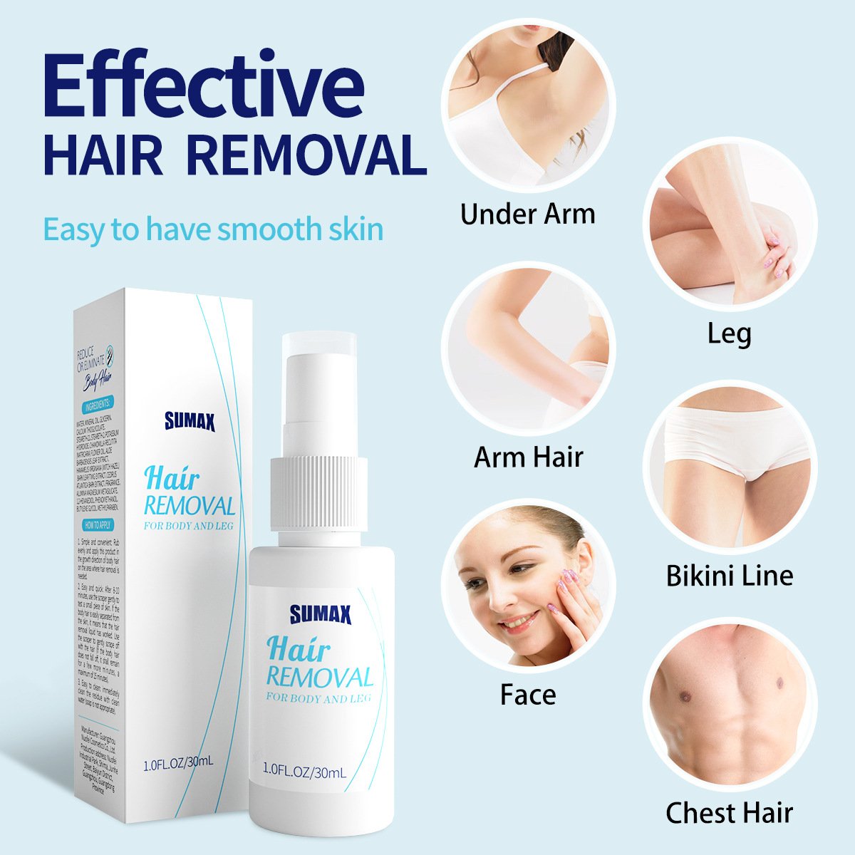 Wholesale/OEM Hair Removal Spray Gentle Hair remover spray Private Area Body area Hair Removal Spray
