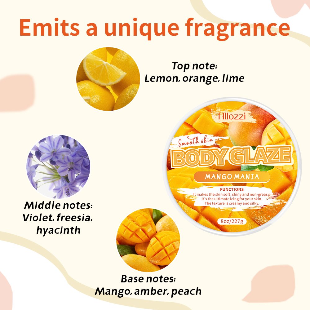 8oz/227g Hllozzi Skin cream anti aging body butter cream moisturizing skin body lotion mango body glaze