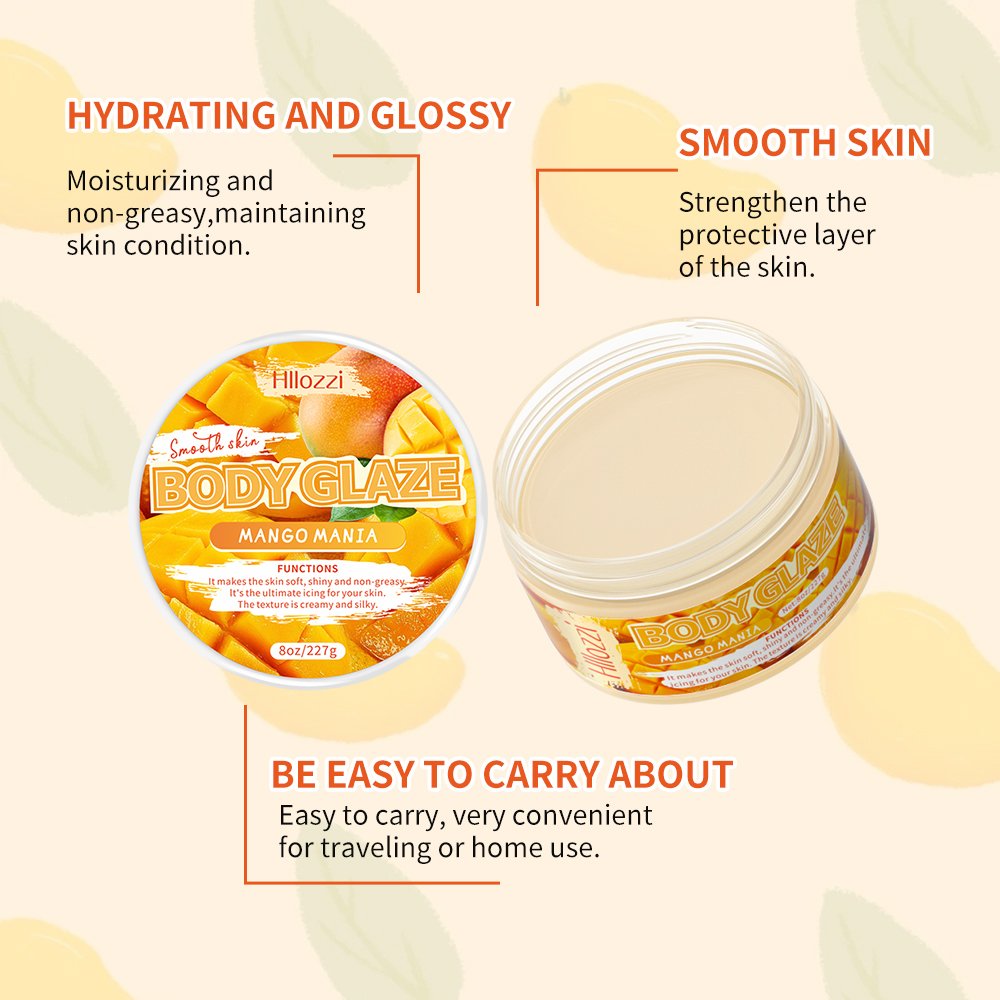 8oz/227g Hllozzi Skin cream anti aging body butter cream moisturizing skin body lotion mango body glaze