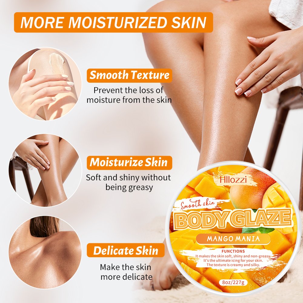 8oz/227g Hllozzi Skin cream anti aging body butter cream moisturizing skin body lotion mango body glaze