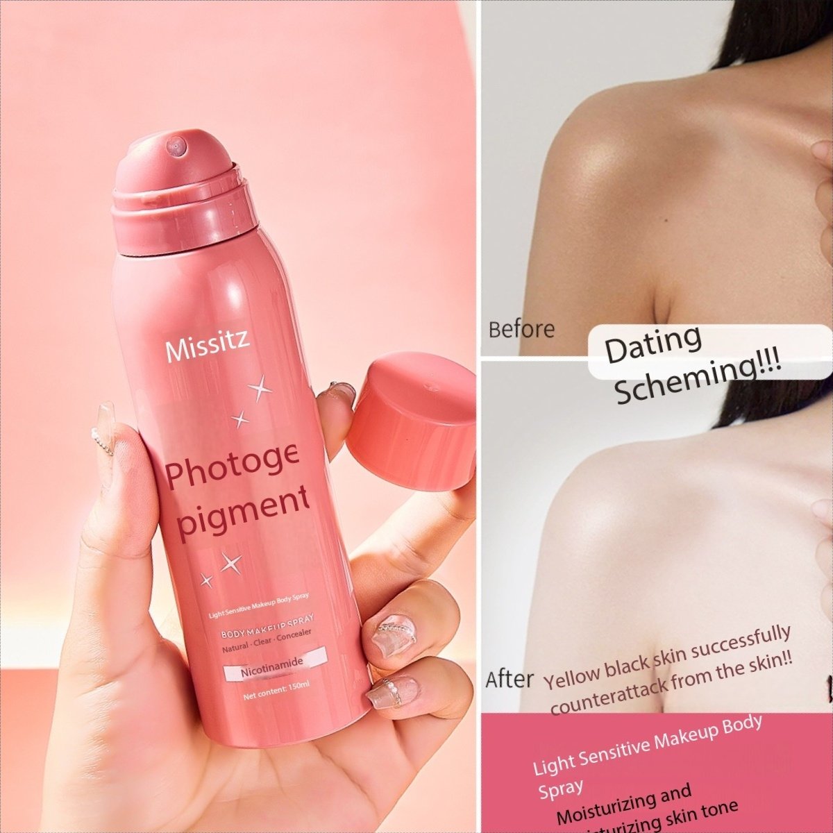 2024 Hot Style Non-Tanning Whitening Spray Improves Skin Tone Nourishes Skin Whitening Spray Anti-Aging Spray Instant BB Skin