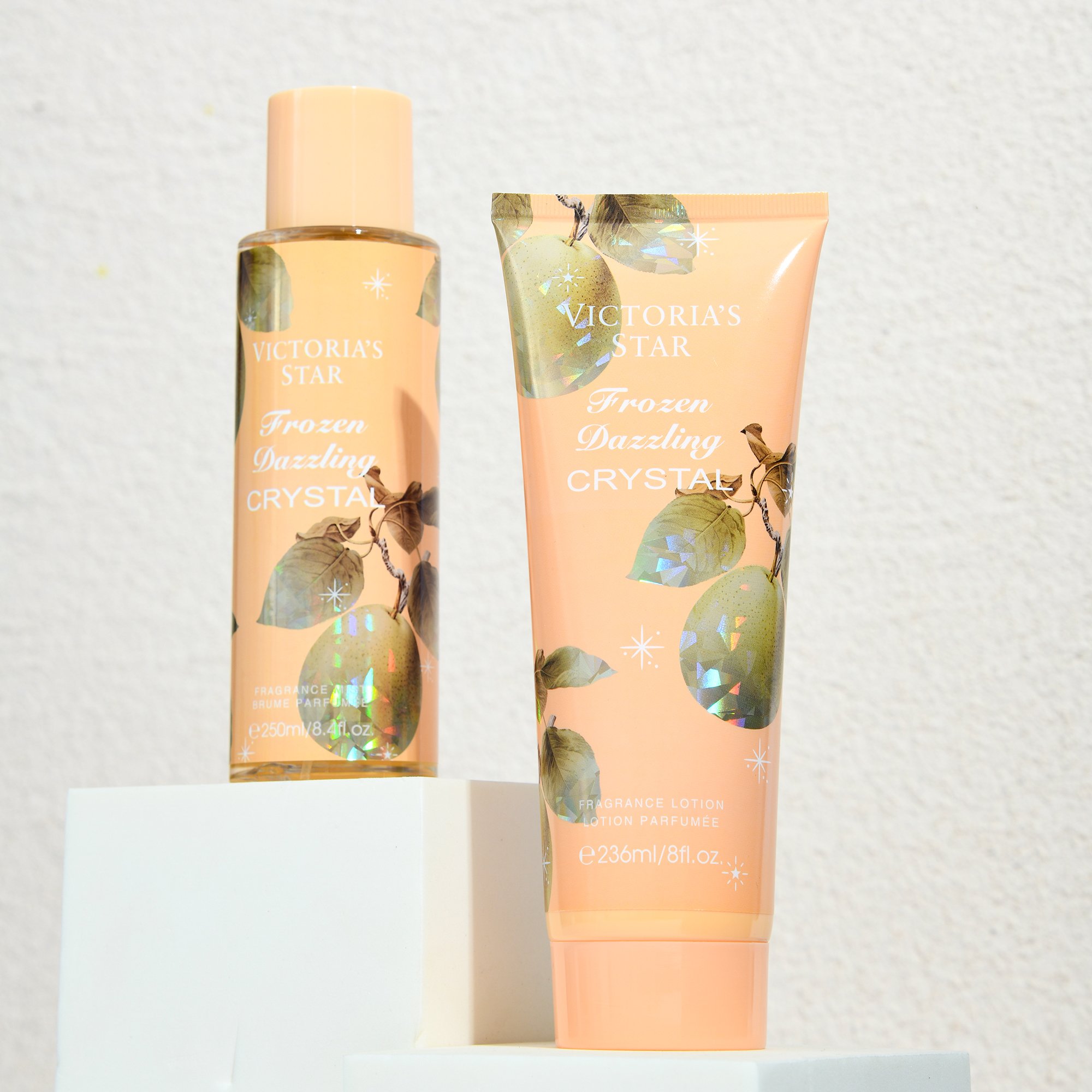 Victoria's Star 250 ml body splash wholesale with 236ml whiting body lotion SG0057 Summer gift for women