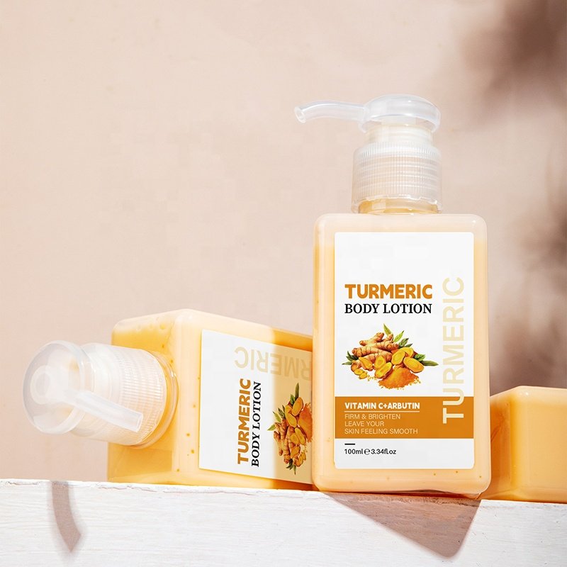 Wholesale High Quality 100ml Organic Body Skin Care Moisturizing Whitening Bright Turmeric Body Lotion