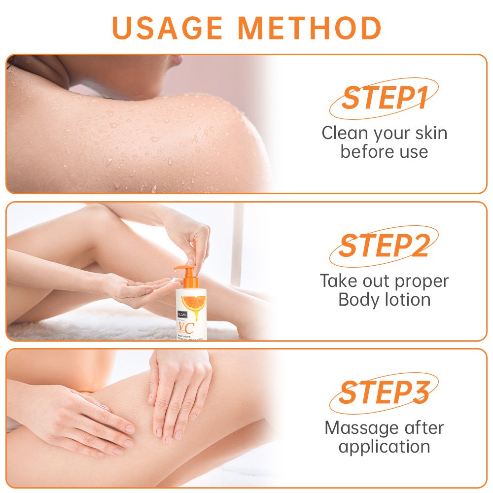 Orange Vitamin C Skin Brightening Cream Hydrating and Smoothing Body Lotion with Citrus Extract Vitamin C Enriched Lotion
