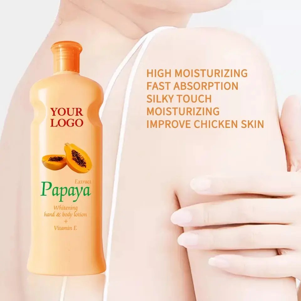 Hot Sale Private Label OEM manufacturer custom spa face hand and body lightening papaya skin whitening body lotion cream