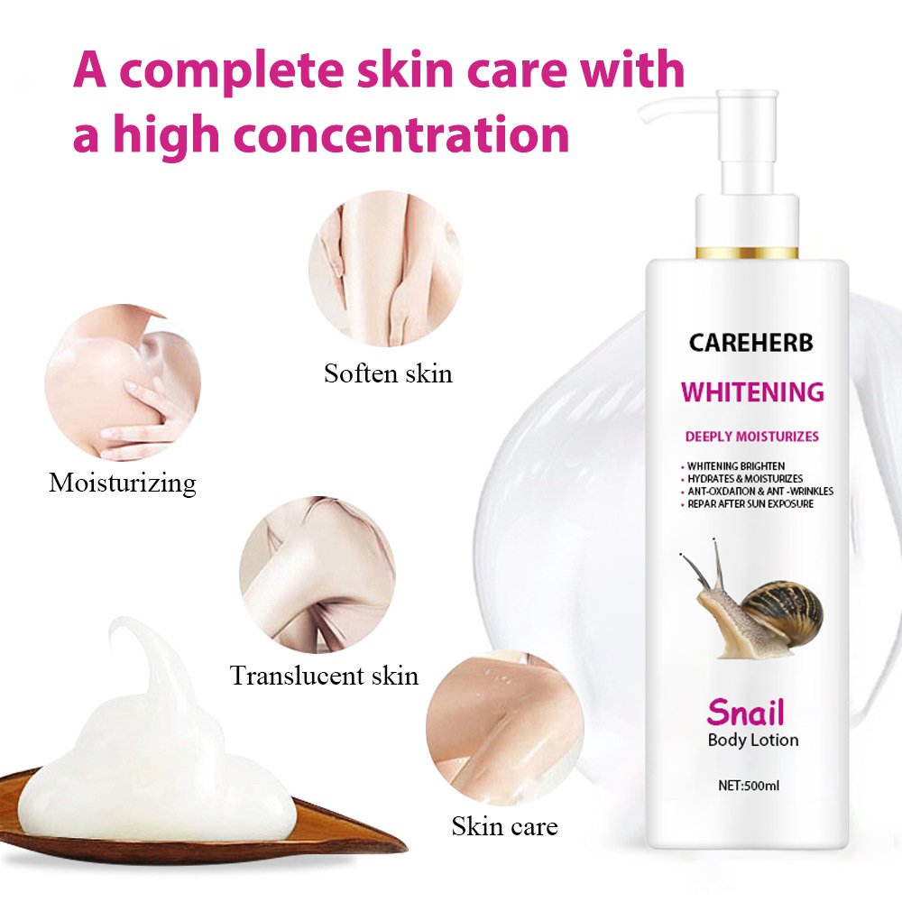 Halal Cosmetic Custom Moisturizing Cream Lightening Brightening Fast Whitening Snail Body Lotion for Women Dry Skin