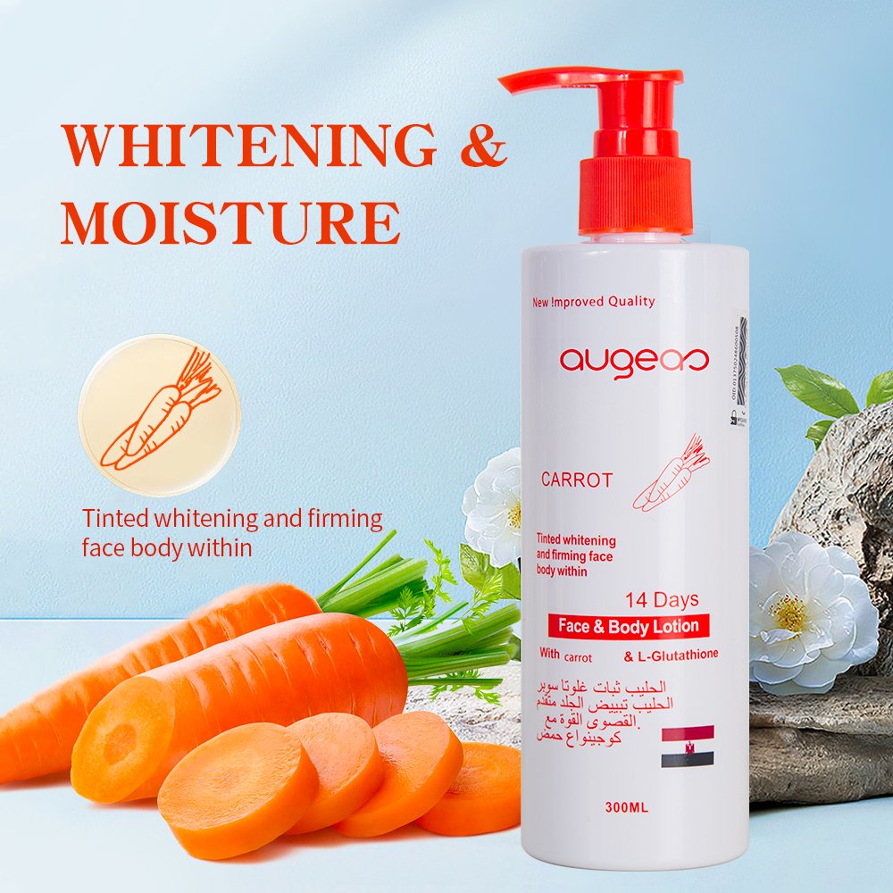 Manufacturer OEM skin care carrot extract oil moisturizing natural face cream lighten skin tone whitening lightening body lotion