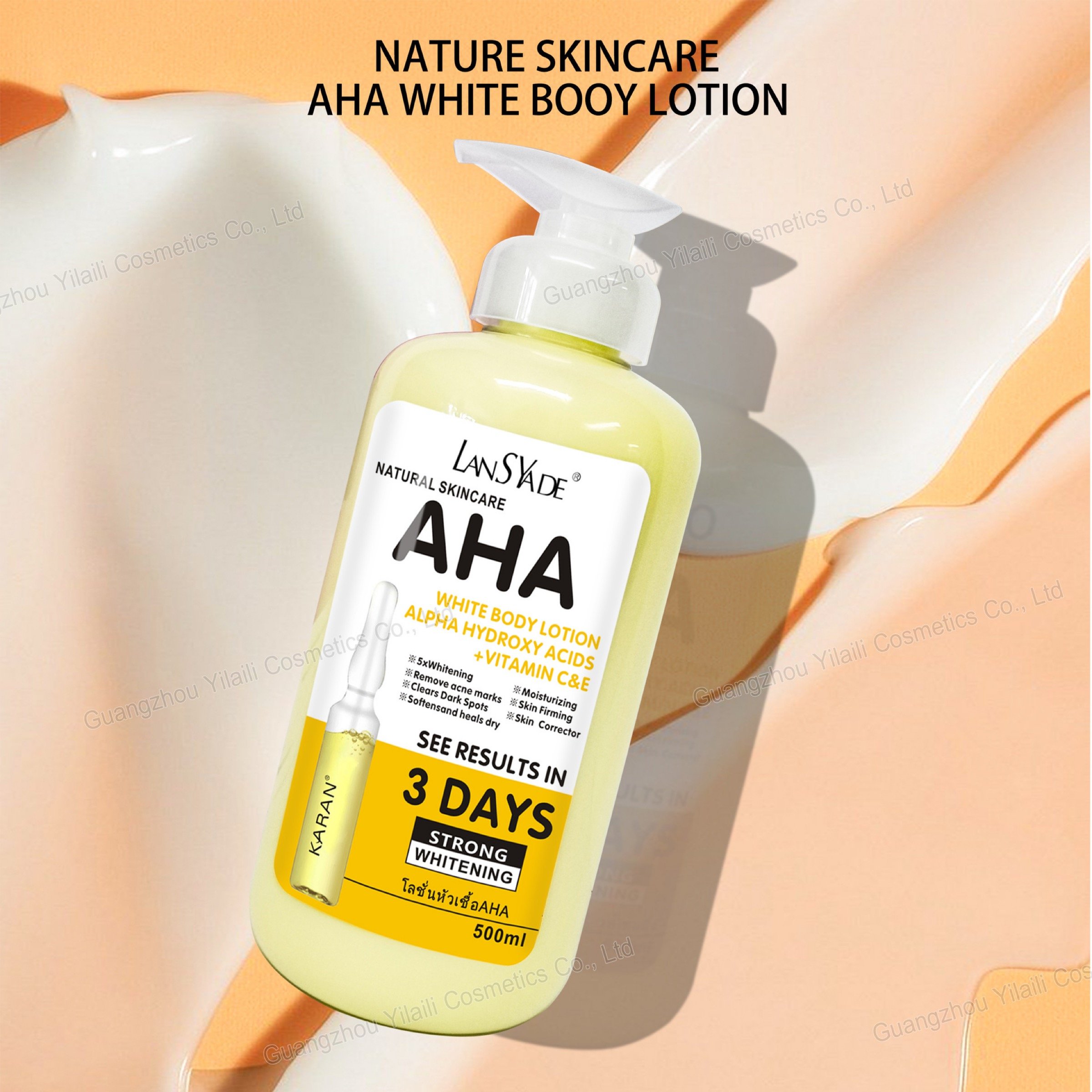 Body Care Cream Skin Brightening Lotion Body Moisturizer Fruit Acid Lotion VE Brightening 500ml Body Lotion