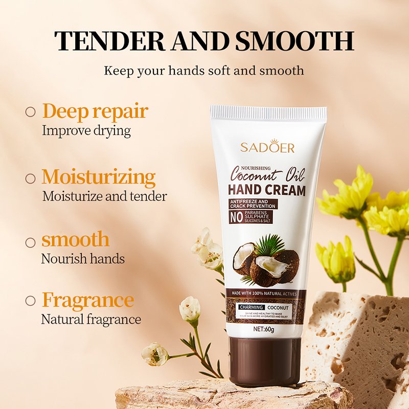 SADOER Coconut Oil Whitening Body Lotion Butter Cream Shower Gel Hair Shampoo Adults Face Cream & Lotion Skin Lightening Female