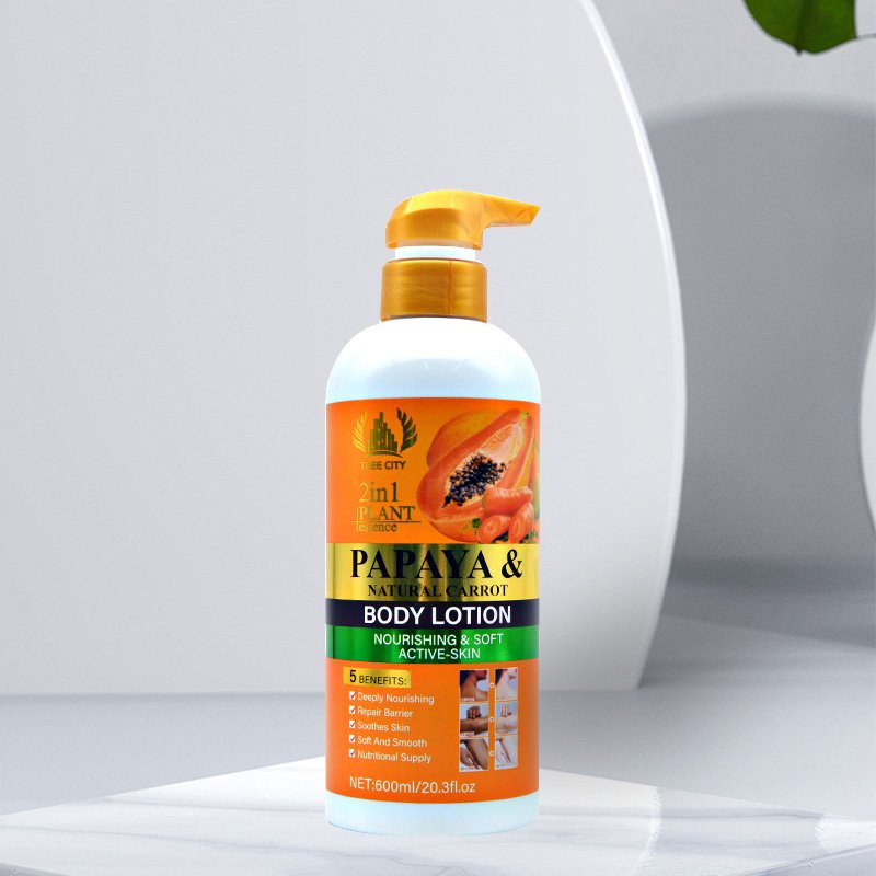 Luxury 600ml Organic Papaya Brightening Smoothing Moisturizing Whitening Body Lotion For Sale