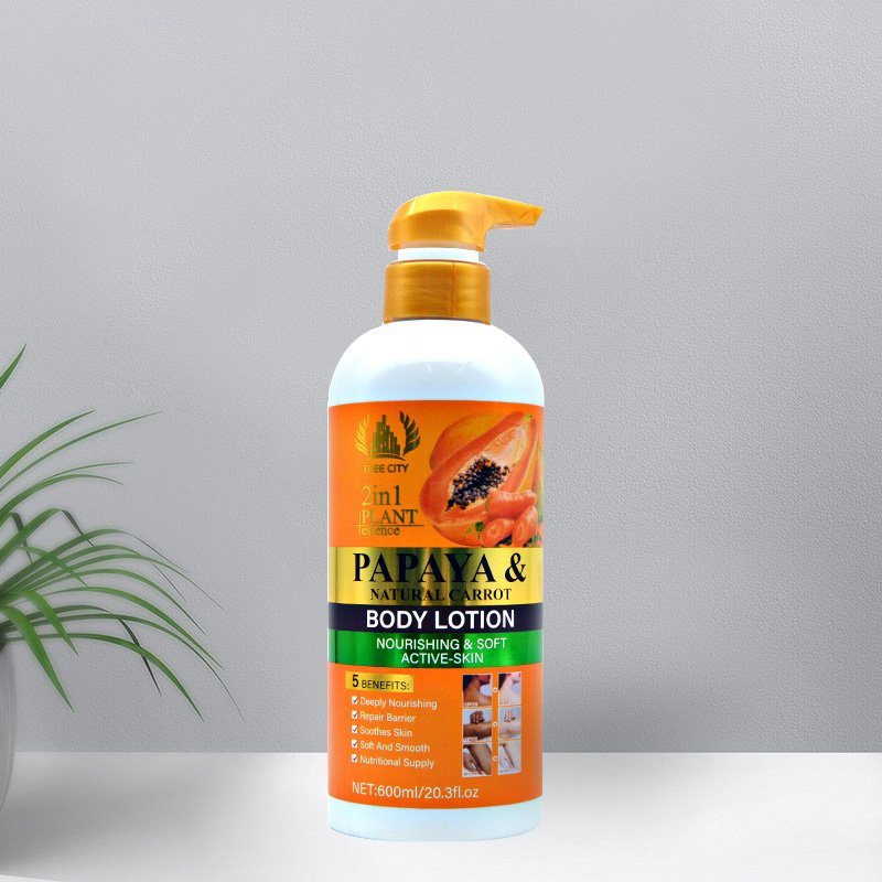 Luxury 600ml Organic Papaya Brightening Smoothing Moisturizing Whitening Body Lotion For Sale