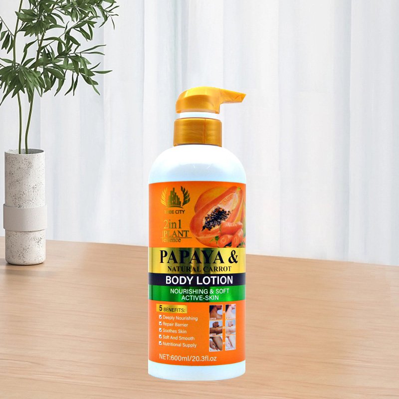 Luxury 600ml Organic Papaya Brightening Smoothing Moisturizing Whitening Body Lotion For Sale