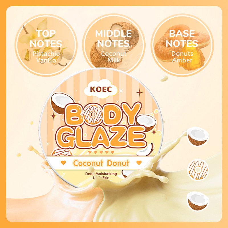 korean natural body care moisturizing coconut donut fragrance cream scented body glaze lotion cream moisturizer private label