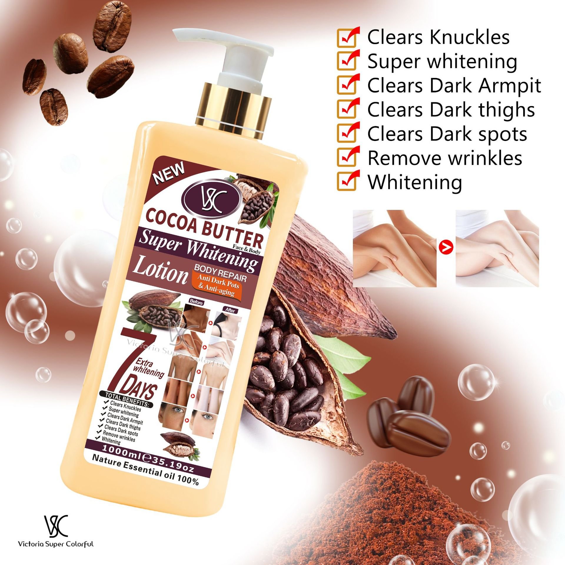 High Quality Turmeric Carrot Almond Lotion 1000ml Super Whitening Skin Care Cream Moisturizer Nourishing Vitamin C Body Lotion