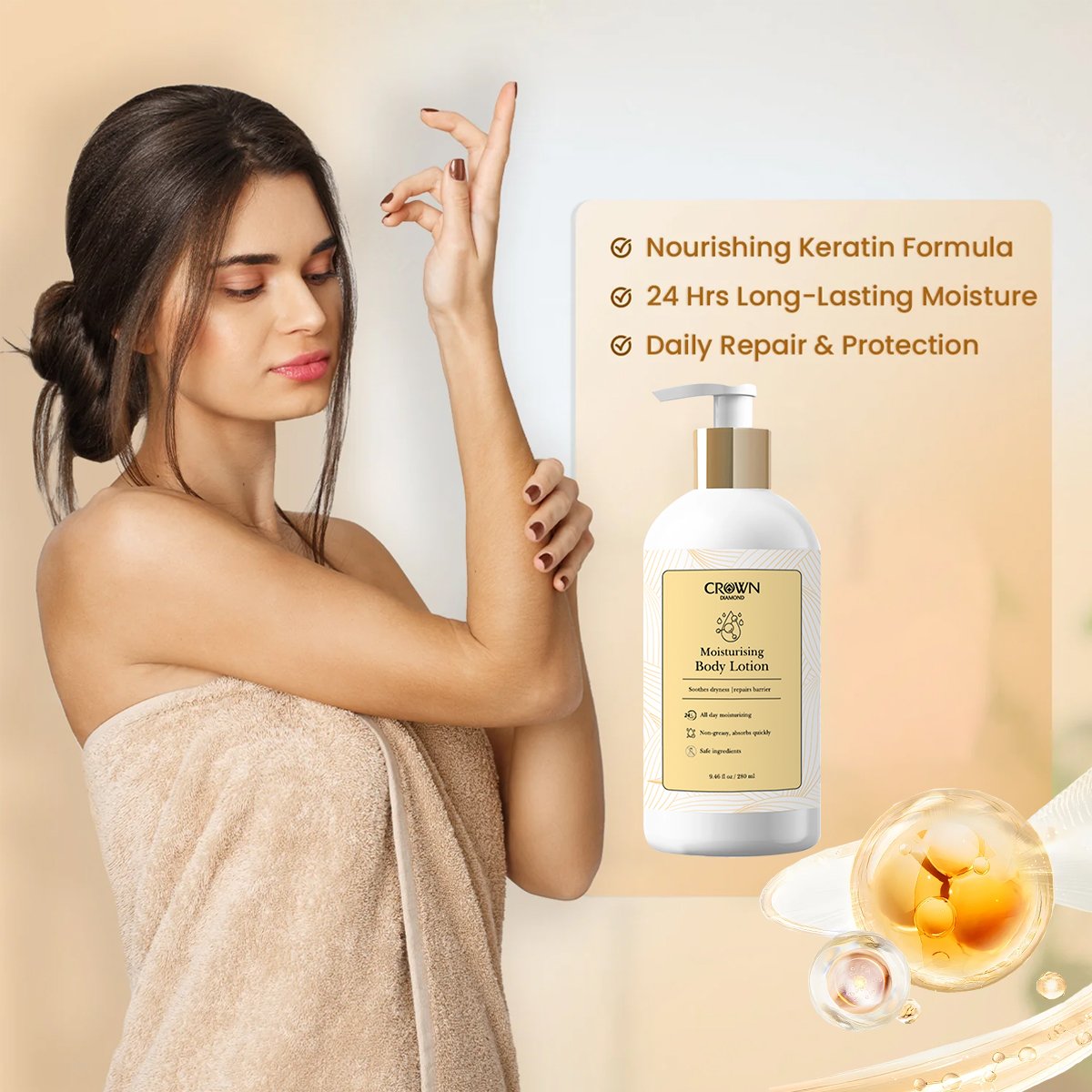 Private Label Korean Natural Organic 24 Hours Moisturizing Repair Anti-Aging Lightening Firming Fast Whitening Full Body Lotion