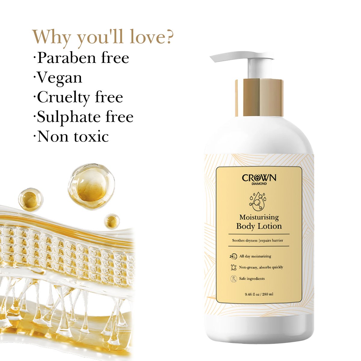 Private Label Korean Natural Organic 24 Hours Moisturizing Repair Anti-Aging Lightening Firming Fast Whitening Full Body Lotion