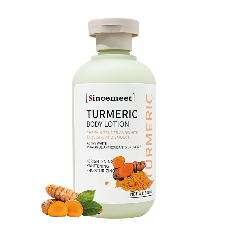 Private Label Custom Perfume 300ml Organic Turmeric Skin Whitening Body Lotion Removes Melanin Keeps Skin Fair Smooth Body Milk