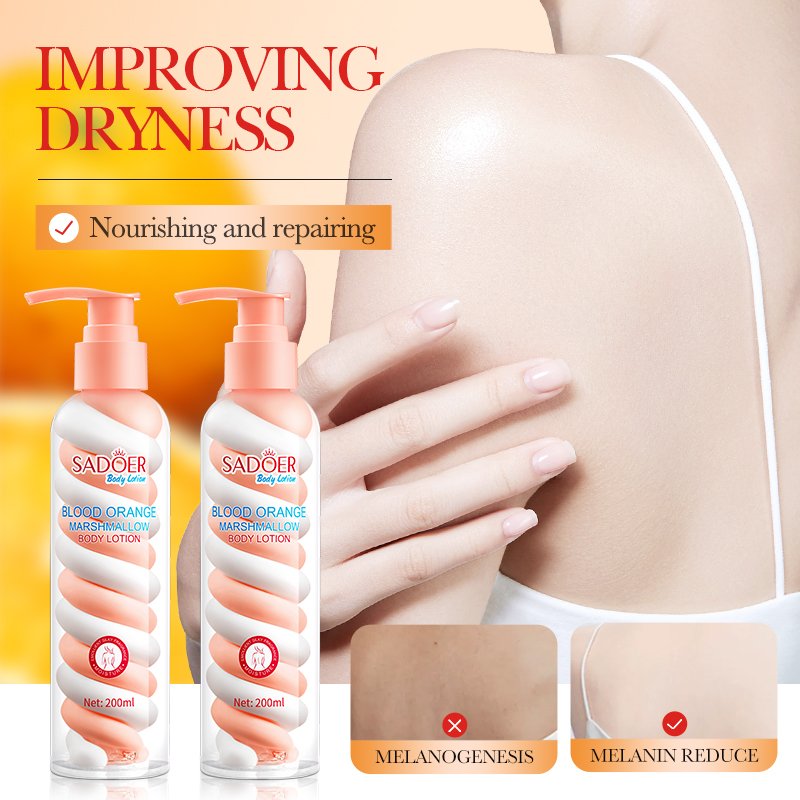 OEM SADOER new products wholesale custom blood orange avocado marshmallow nicotinamide whitening skin care body lotion