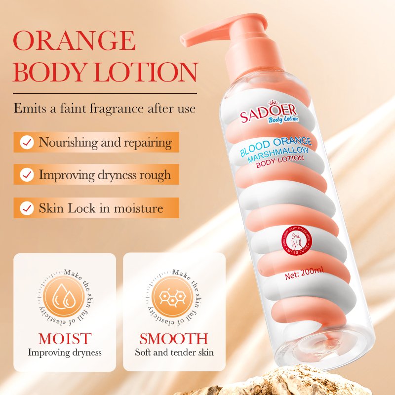OEM SADOER new products wholesale custom blood orange avocado marshmallow nicotinamide whitening skin care body lotion