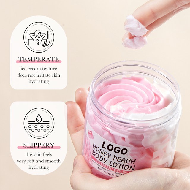 Private Label Ice Cream Butter Body Lotion Cream Moisturizing Vegan For Women Whitening Soothing Brightening Milk Body Lotion