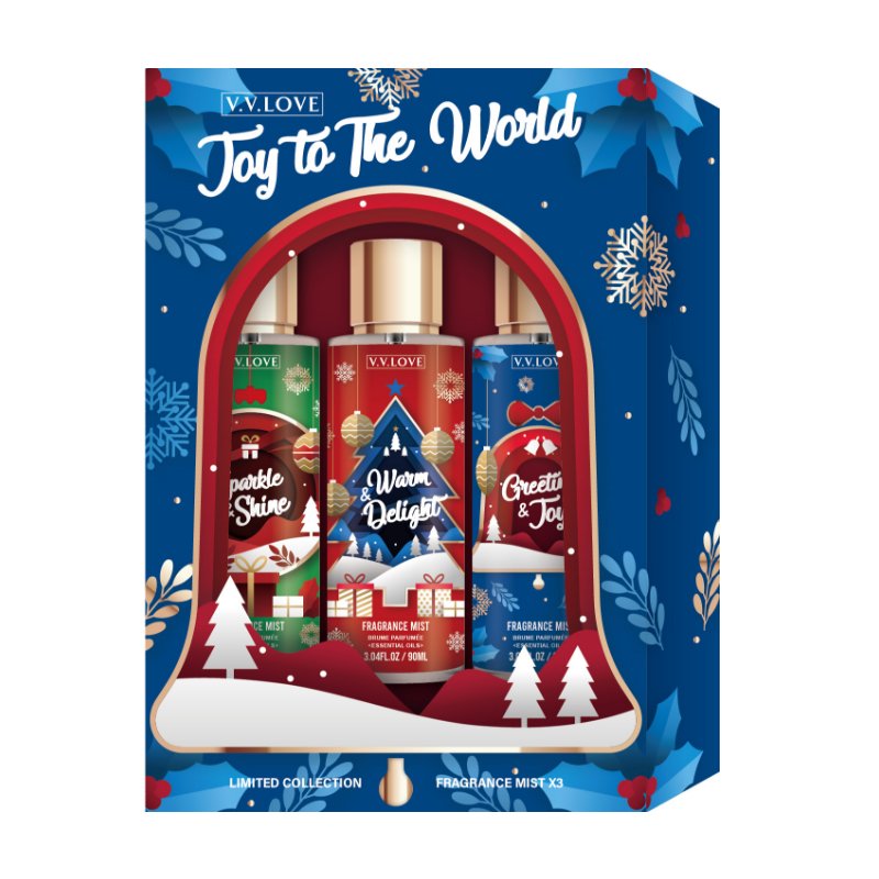 SD-006 new production 90ML body mist +50ML lotion Christmas festive designs refreshing scent gift set for woman