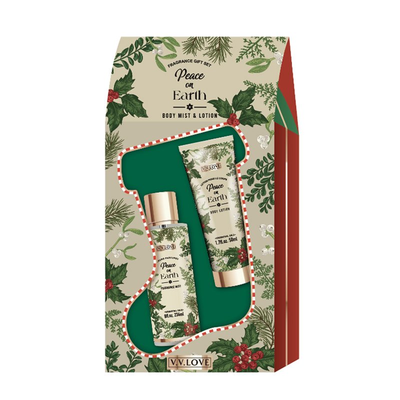 SD-006 new production 90ML body mist +50ML lotion Christmas festive designs refreshing scent gift set for woman