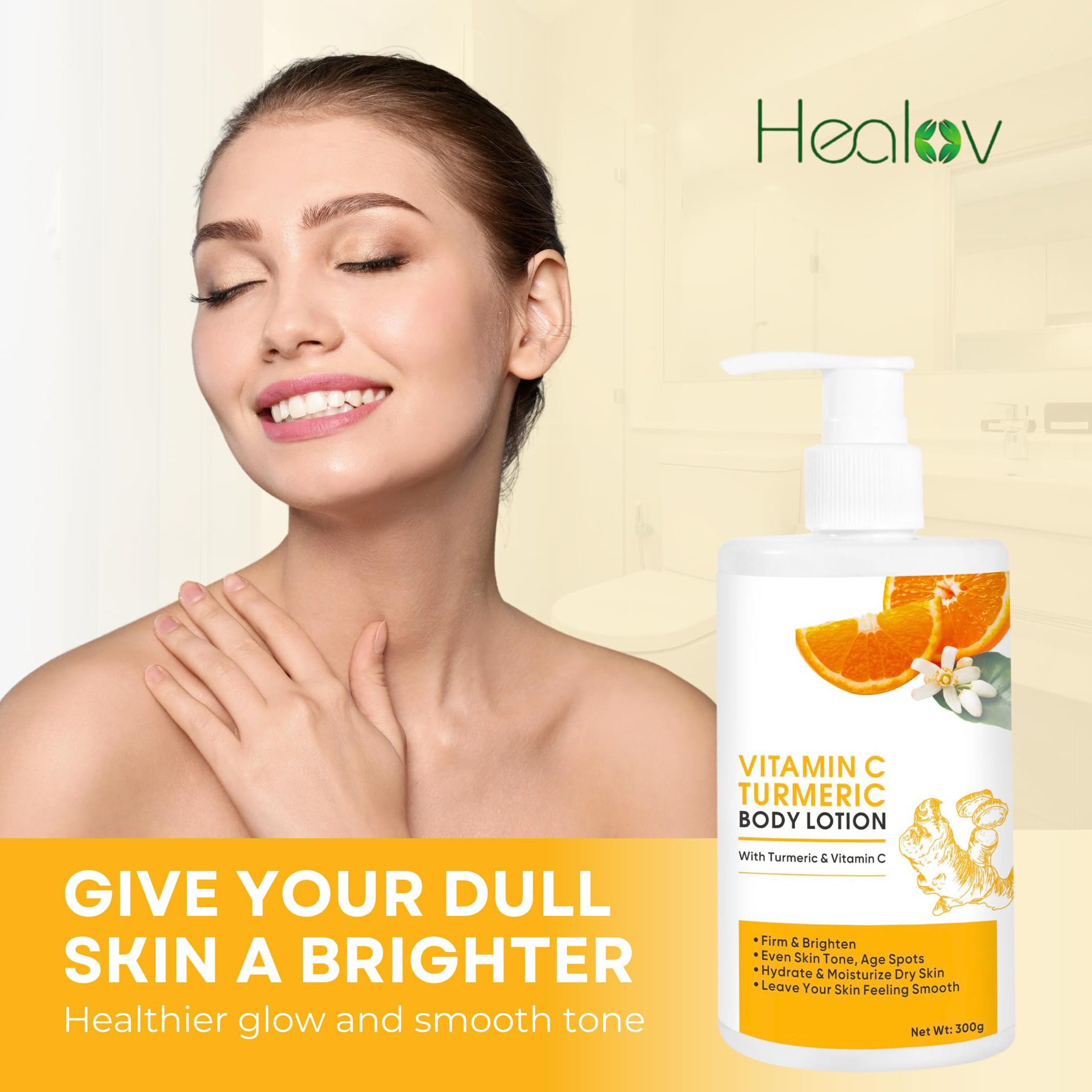 Hydrate Moisturize Repairs Damage Skin Dry Skin Firm Brighten Vitamin c Turmeric Body Lotion