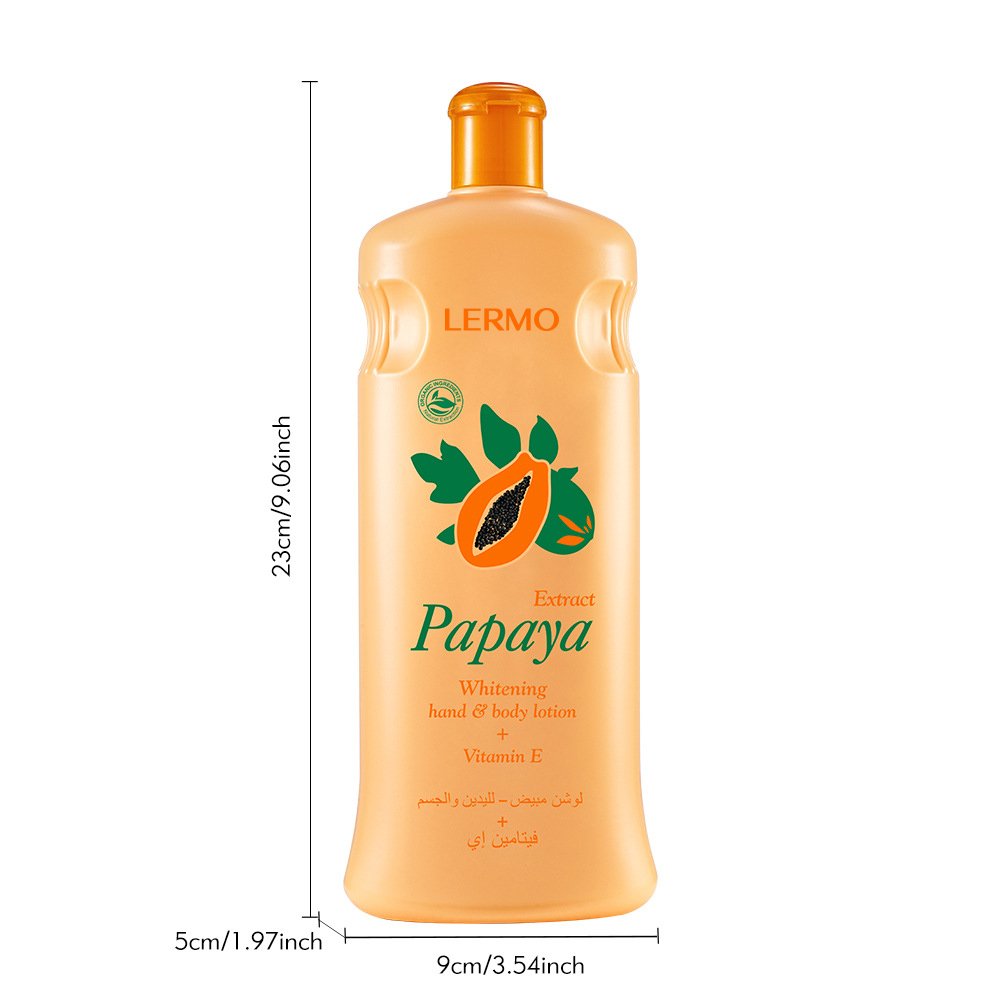 LERMO Wholesale 600ml papaya whitening hand body lotion Moisturizing and Nourishing natural extract body lotion