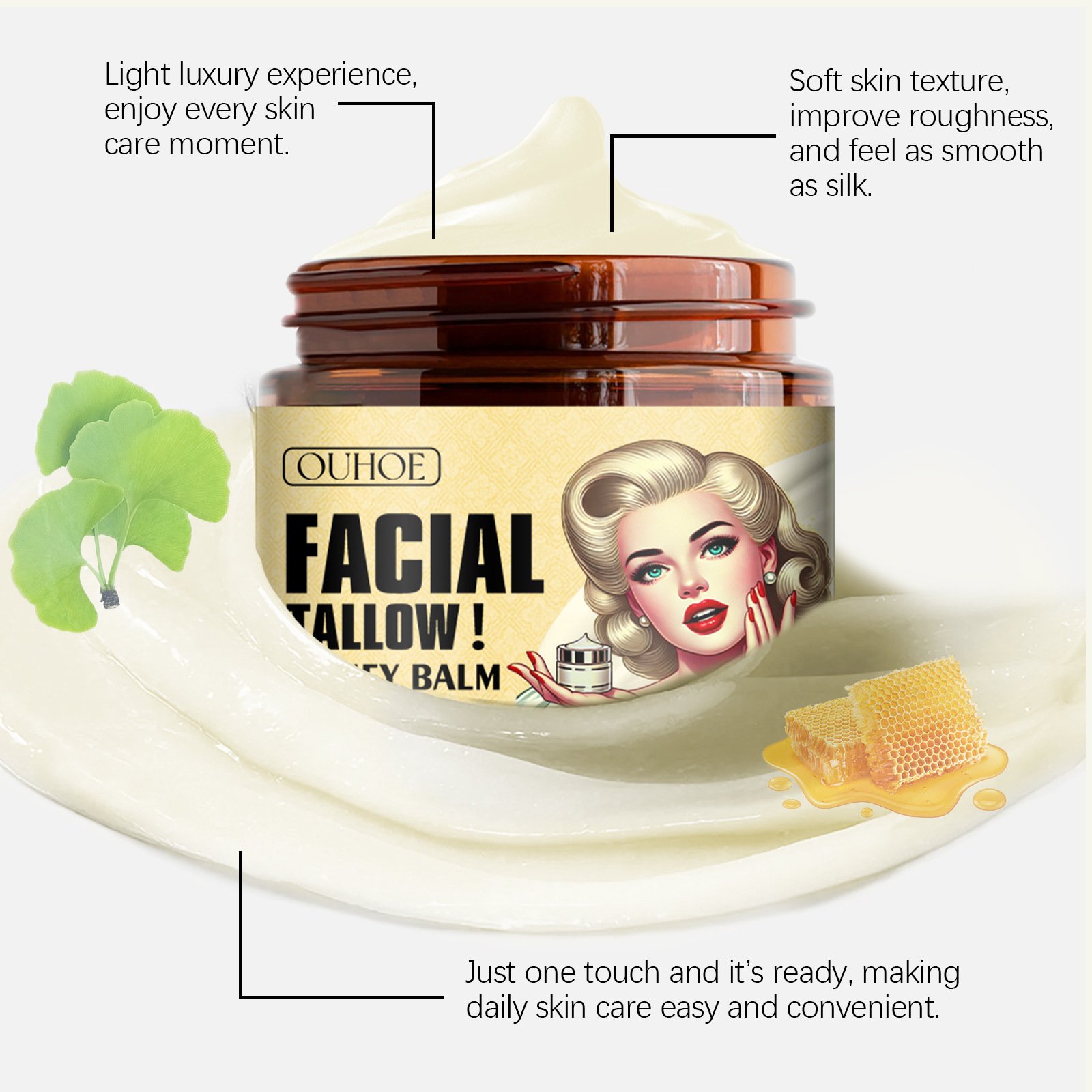 Private Label Skin Moisturizing Cream Deep Body Moisturizing Hydrating and Nourishing Cream Face Lifting Glow Honey Balm