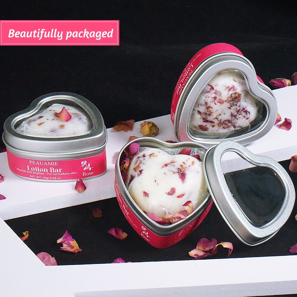 Custom Moisturizing Soothes Dry Skin Handmade Shea Butter Rose Solid Body Lotion Bars