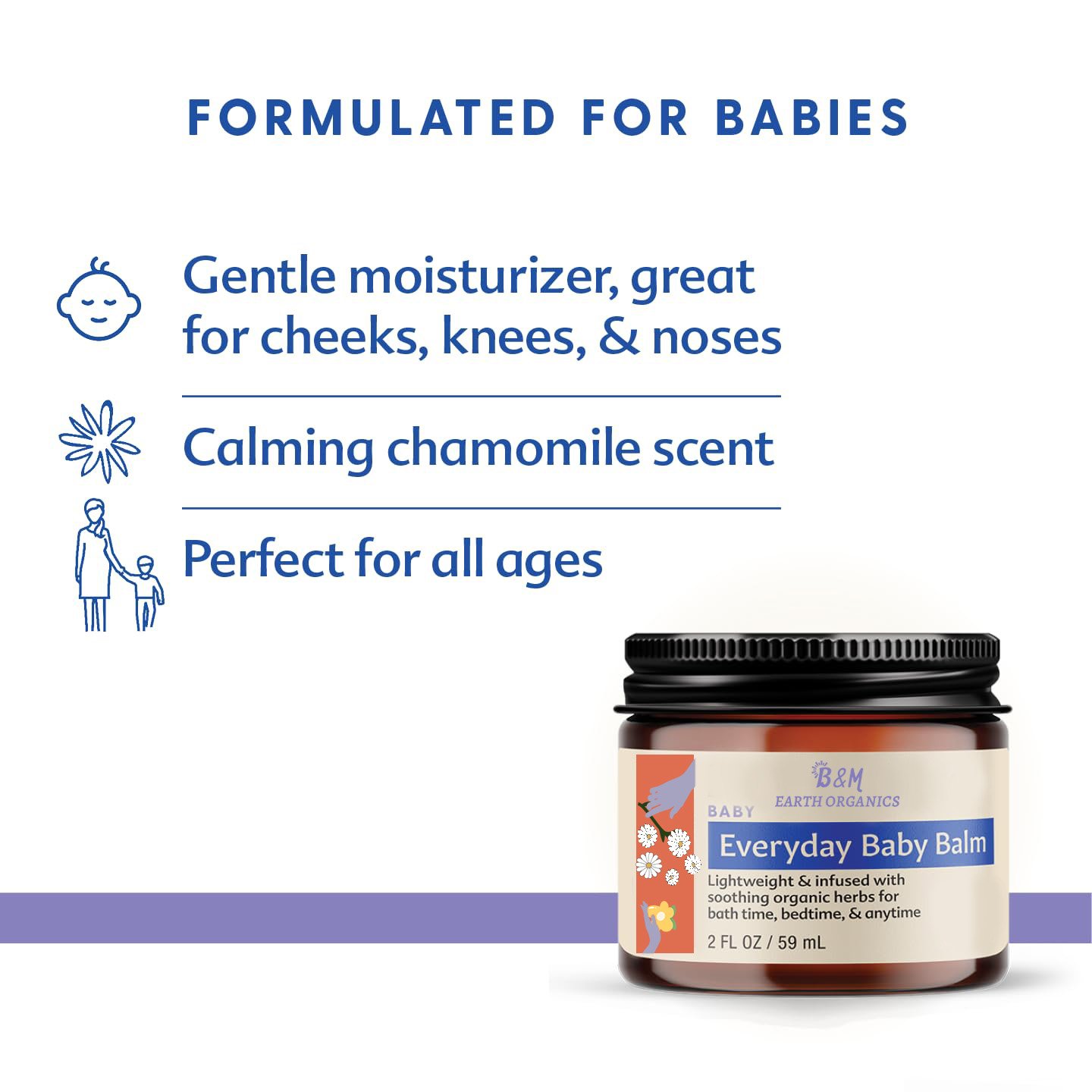Everyday Baby Balm Plant Based All Natural Baby Essential for Newborns Infants Toddlers Moisturizing Herbal Salve w Calming