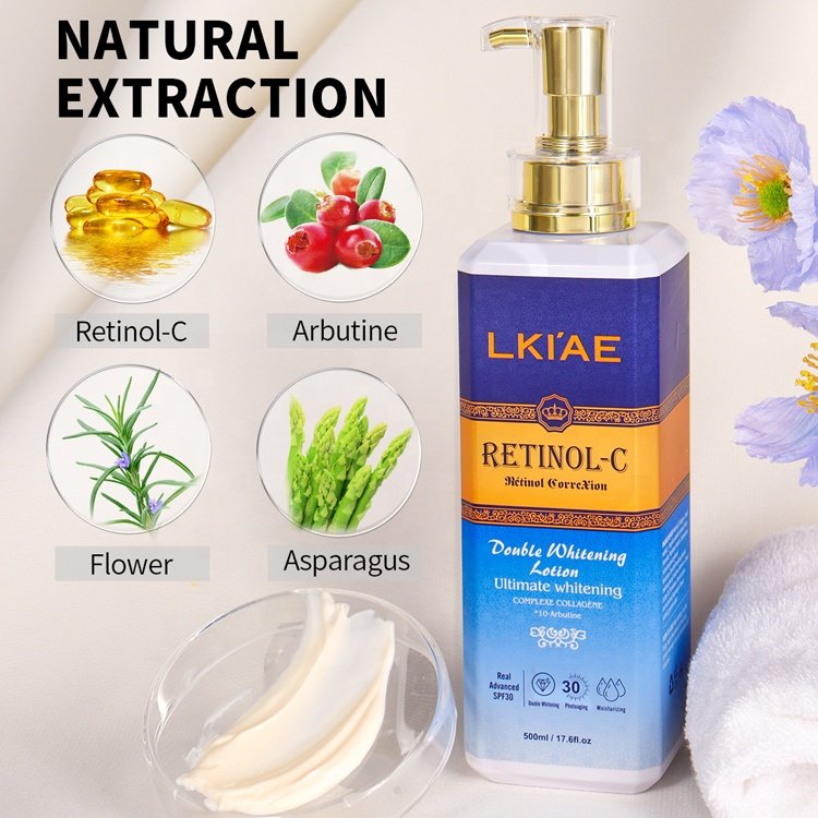 Private Label All Natural Anti Aging Vegan Hyperpigmentation Treatment Rejuvenating Lightening Organic Shea Butter Body Lotion