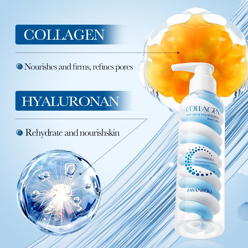 OEM FAYANKOU collagen anti aging vegan herbal lightening moisturizing collagen marshmallow body lotion