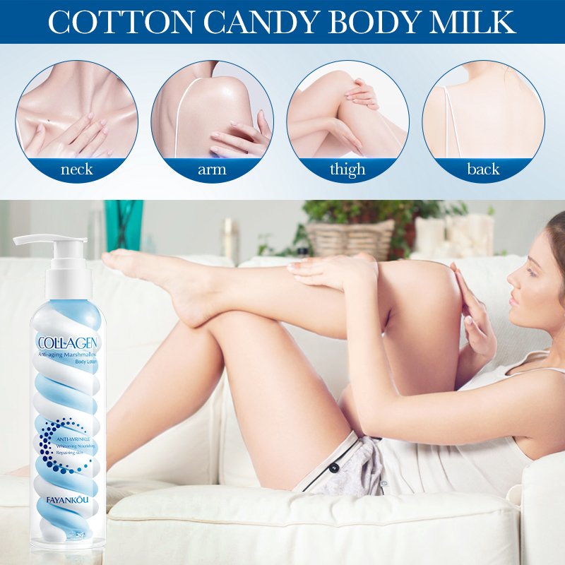 OEM FAYANKOU collagen anti aging vegan herbal lightening moisturizing collagen marshmallow body lotion
