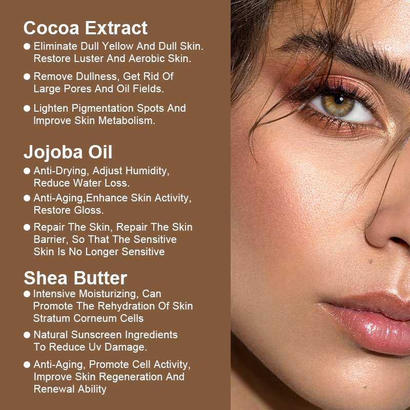 Custom Natural Beauty Skin Care Products Manufacturers Private Label Cocoa Caramel Glowing Skin Care Set For Dark Skin