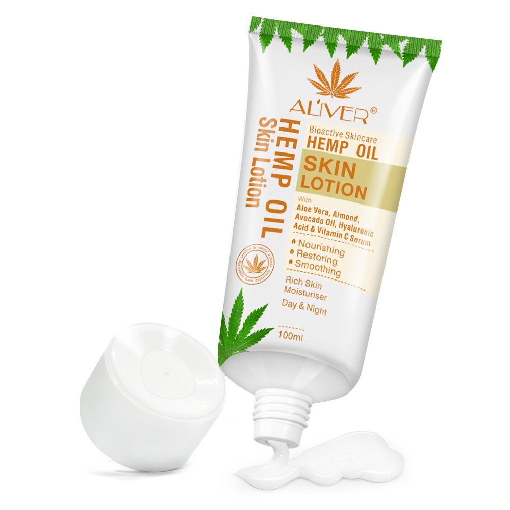 ALIVER High Quality Vitamin C Bioactive Skincare Hemp Oil Cream Dry Skin Smoothing Moisturizer Whitening Body Lotion
