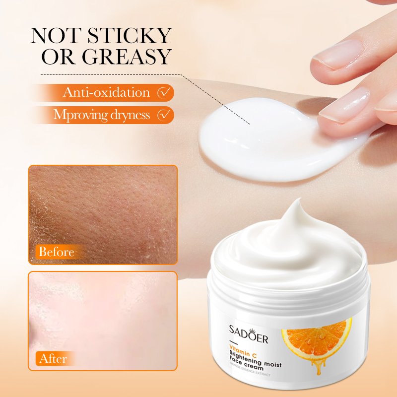 OEM SADOER Wholesale Natural Organic Vitamin C Face Exfoliator Moisturizing Gel Body Lotion Whitening Cream Adult Skin Care Set