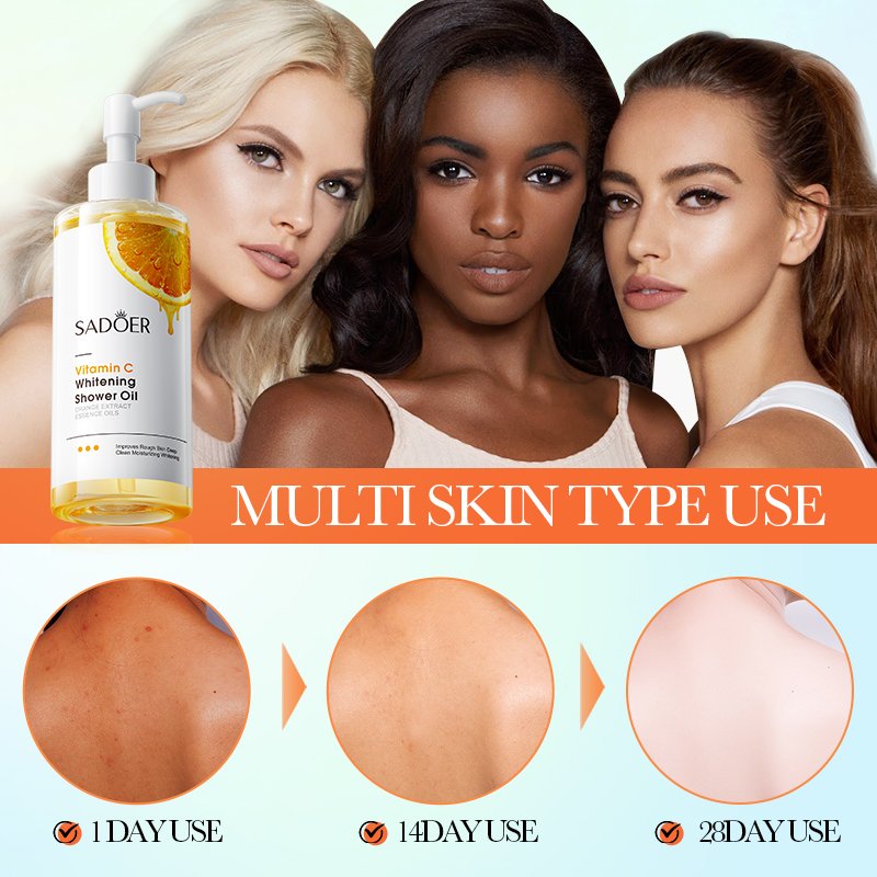 OEM SADOER Wholesale Natural Organic Vitamin C Face Exfoliator Moisturizing Gel Body Lotion Whitening Cream Adult Skin Care Set