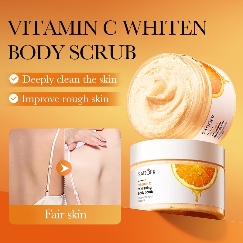 OEM SADOER Wholesale Natural Organic Vitamin C Face Exfoliator Moisturizing Gel Body Lotion Whitening Cream Adult Skin Care Set