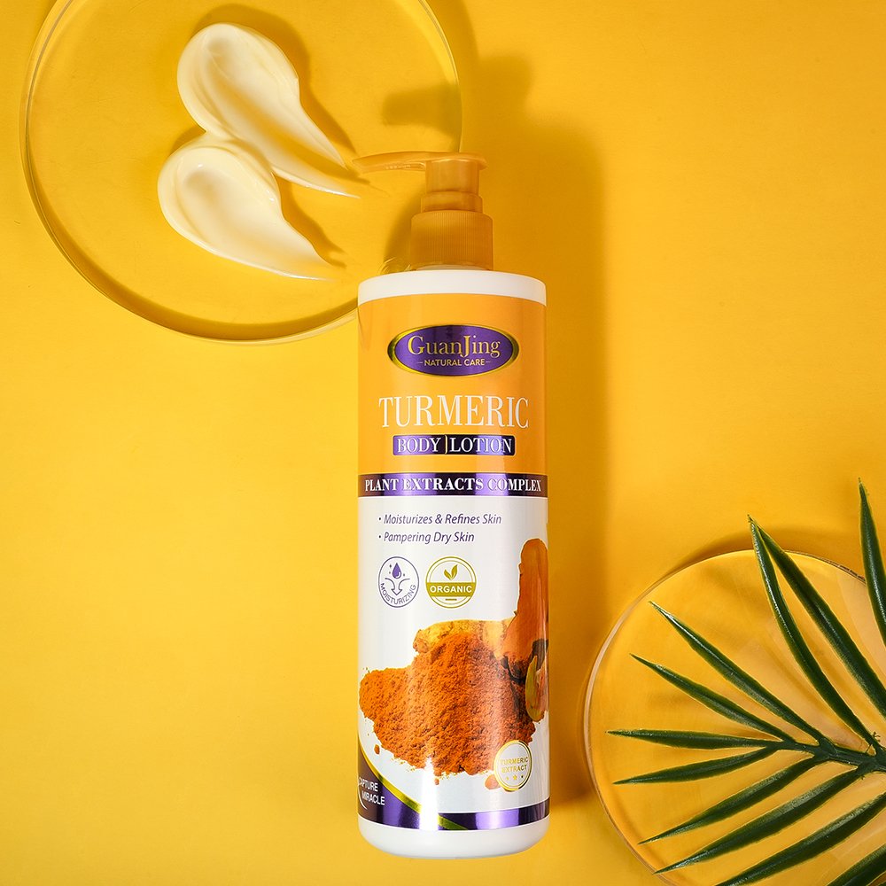 OEM 480g Turmeric Hand Body Lotion Shea Butter Smooth Skin Care Hydrating Brightening Body Moisturizer Lotion Cream For Dry Skin