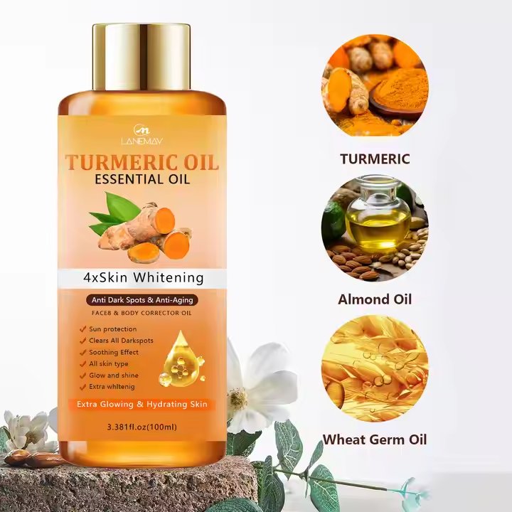 OEM Whitening moisturize Skin Glow Lightening Acne Dark Patches Bright Skin Dark Spot Corrector body Face Turmeric Oil Serum